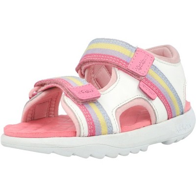 Kickers Kickster White Sandals Kids Lightweight EVA Sole Comfy Summer Shoes