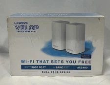 Linksys AC2400 867 + 300 Mbps Velop Intelligent Mesh WiFi System - White