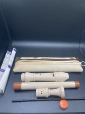 Vintage Yamaha Alto Recorder Baroque/ German Beige 3 Piece Case Kit Booklet