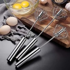 Semi Automatic Egg Whisk Hand Push Egg Beater Stainless Steel Blender Mixer UK.