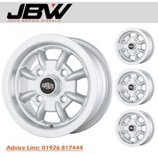 5"x10" JBW Superlite Classic Mini SILVER ALL OVER Alloy Wheels x1