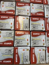Lot Of 5 Satco S3659 120V Candelabra Base, 3w Flicker Bulb, Clear
