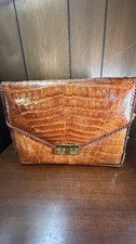 Vintage Genuine Alligator Structured Handbag Clutch USA