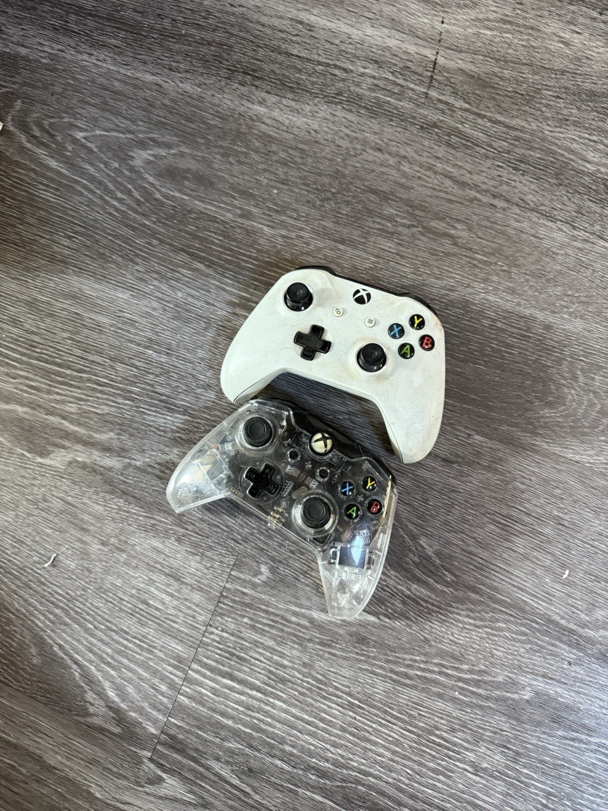 Set Of Two Xbox One Controllers 1Wireless 1 Plugged In