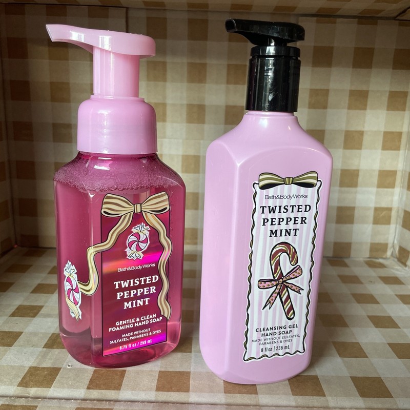 Bath & Body Works TWISTED PEPPERMINT Foaming Hand Soap & Gel Hand Soap