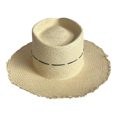 Nick Fouquet C Mag Straw Hat Men's 7 1/8 Coconut Palm Frond Panama
