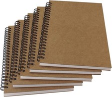 A5 Spiral Notebook Lined, 100gsm Thi Paper  Hard Kraft Cover, 60