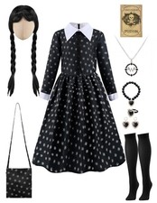 Spooktacular Creations Girls Halloween Black Costume, Black Floral Print Dres...