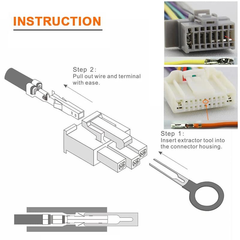  52PCs Terminal Removal Tool Kit Depinning Tool Electrical 52 Pcs Multicolored