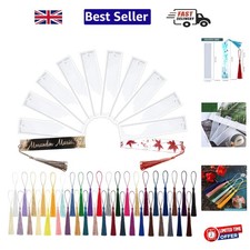 50 PCS Epoxy Resin Bookmark Mold Set - 10 Silicone Molds & 40 Colorful Tassels