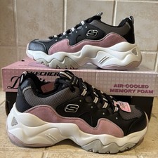 Skechers D'Lites 3.0 Zenway Girl's Shoes Sneakers Black/Light Pink SIZE 5 NEW