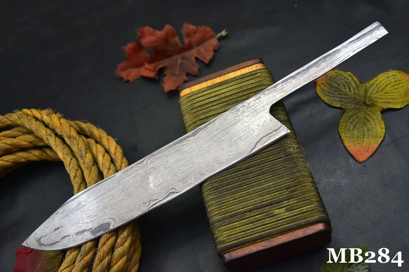 Custom 13.0"OAL Damascus Steel Blank Blade Chef Knife Handmade MB284