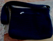 The Sak Purse Black Woven Crochet w Strap Shoulder Bag Full Zip Top NEW WITH TAG