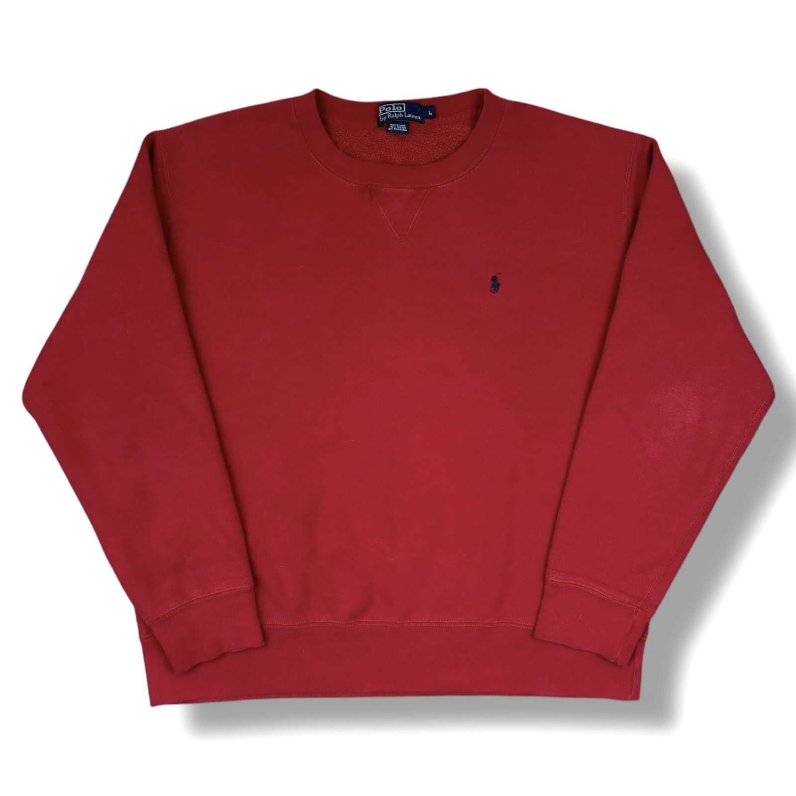 Polo Ralph Lauren vintage anni 90 ricamata logo pony rosso felpa uomo grande