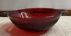 Vintage Anchor Hocking Coronation Ruby Handled 6-1/2” Round Bowl Red Glass