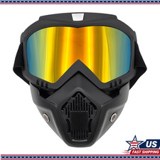 Racing Goggles, Fog-Proof Face Protection Mask Motorcycle Helmets Golden