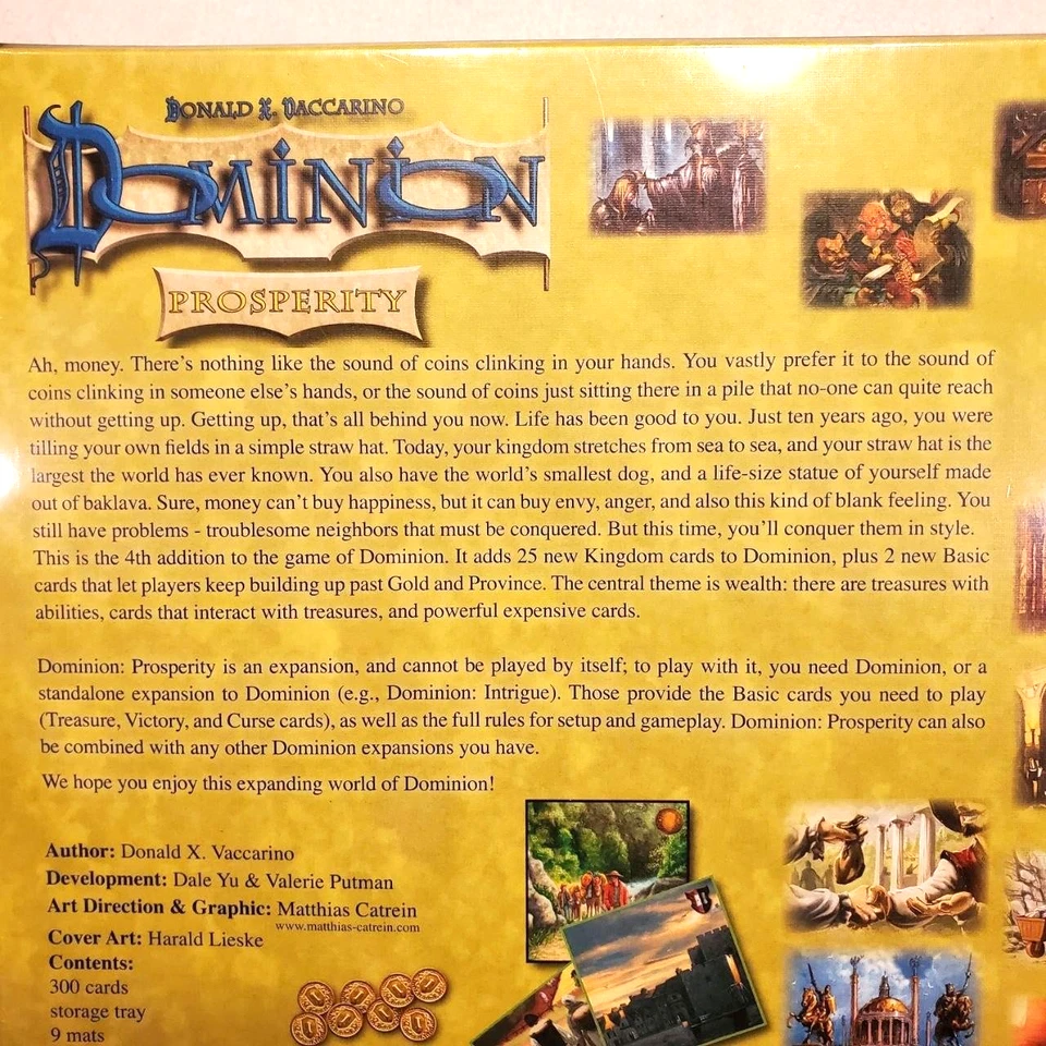 Jogo de tabuleiro Dominion Prosperity expansão Rio Grande jogos estratégia novo lacrado - Imagem 3 de 4