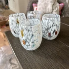 Stunning Set of Four Blown Glass Alessandro Coppola Murano Italian Glassware