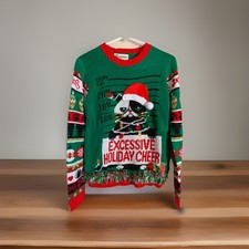 NEW Ugly Christmas Cat Sweater"Excessive Holiday Cheer" Christmas Funny 3-D XS