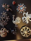 VIntage costume jewelry brooches lot of 9