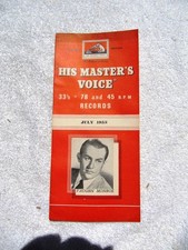 July 1953 HIS MASTER'S VOICE Supplement VAUGHN MONROE Record Overseas CATALOG LP