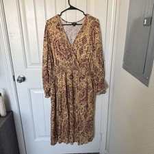 Torrid Midi Challis Smocked Waist Surplice Dress Size 3XL