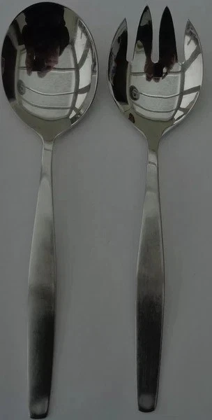 Amefa 18/0 Amsterdam Salatlöffel Und Gabel Salatbesteck 21cm Salatgabel - Bild 1 von 3