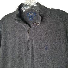 Polo Ralph Lauren 1/4 Zip Sweater Boys XL Boys 18-20 Gray Pullover Pony Preppy