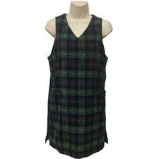 Vintage 90s Plaid Corduroy Pinafore Jumper Dress Cottagecore Women  s 4P