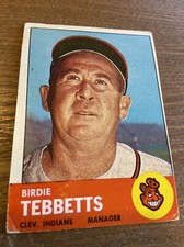 1963 Topps Birdie Tebbetts #48 Cleveland Indians Vintage Baseball Card (a)