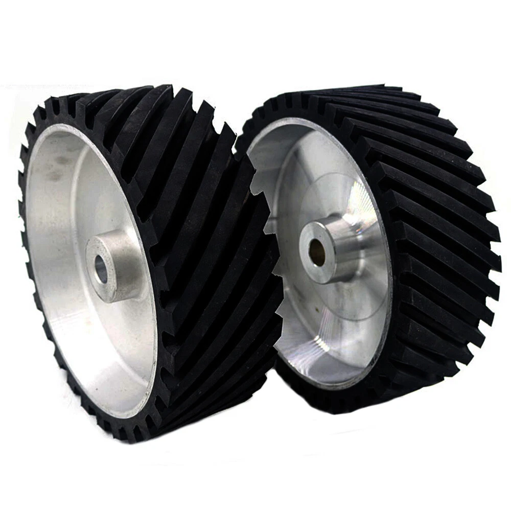 10 Inch Rubber Serrated Sanding Belt Grinder Contact Wheel for Polishing Metal