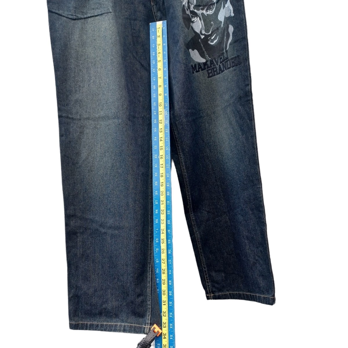 MAKAVELI BRANDED 2pac デニム　y2k sk8 Vintage Makaveli Branded Baggy Jeans 36 NWT 90s Y2K Skate