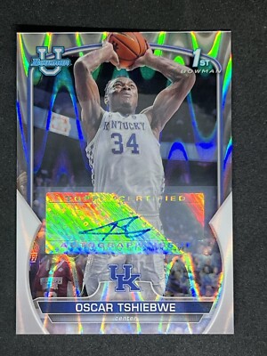 2022/23 Bowman Chrome University Oscar Tshiebwe Raywave Auto /199 Kentucky