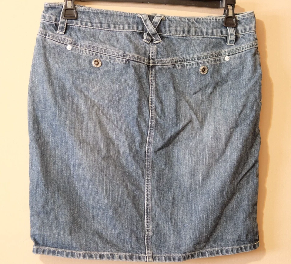 BCBG BCBGirls джинсовой ткани милый Snap Fly юбка размер 10 подходит 33 x 18,5 #p63-7 - Изображение 4 из 4