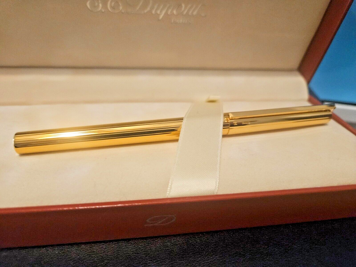 Authentic ST Dupont 1986 gold plated classic fountain pen 41070