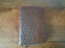 Hochwertiges Vintage Leder Etui Rasier Tasche Kulturtasche braun 20 x 14 cm