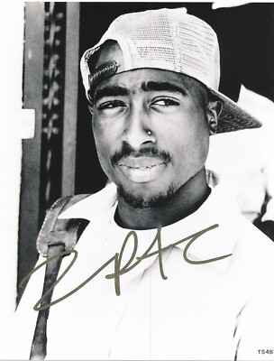 Photo Encadrée De Tupac Shakur Avec Autographe Imprimé - 25,4 X 20,3 Cm, Support Biseauté