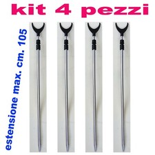 n. 4 picchetti picchetto pesca forcella ferma appoggia canne canna trota fondo c