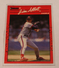 1990 Donruss Jim Abbott #108 2 ERROR Card- No period after Inc, Black spot