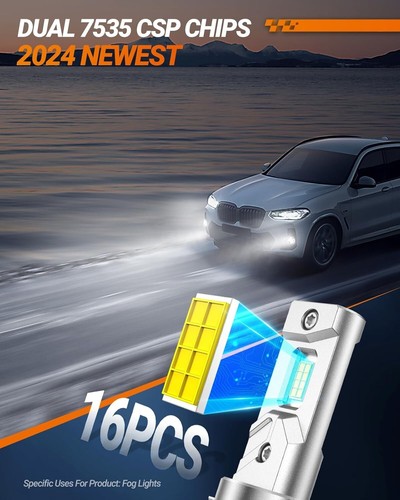 H11 LED Fog Light Bulbs - 16000 Lumens 6000K Xenon White for Superior Visibility - Picture 5 of 9