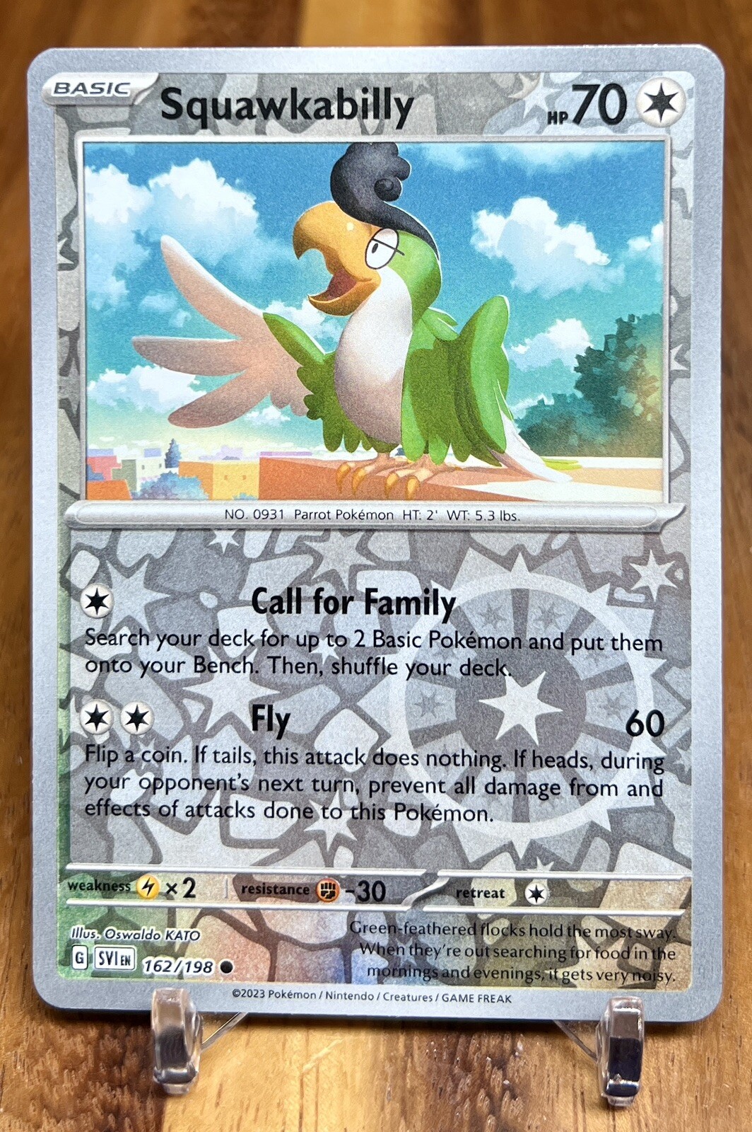 Squawkabilly 162/198 SV1 Scarlet & Violet Base Reverse Holo Pokemon Card NM