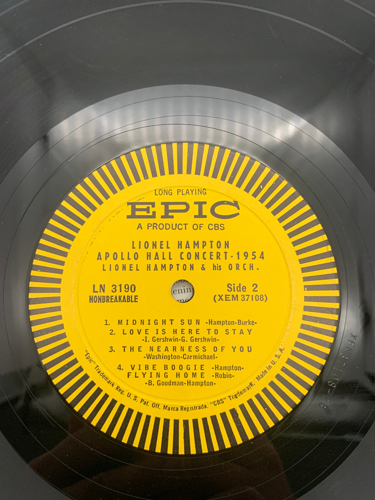 LIONEL HAMPTON APOLLO HALL CONCERT 1954 MONO VINYL LP RECORD EPIC LN ...