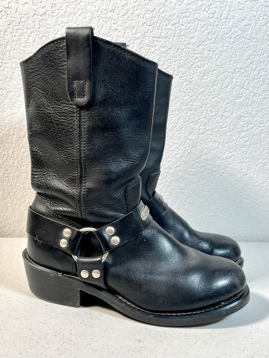 Easyrider Mens 10.5 Black Leather Motorcycle Boots Tall