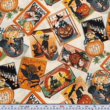 Double, Double Toil  Trouble RJR Fabrics 2006 Halloween Cotton by the HALF YARD