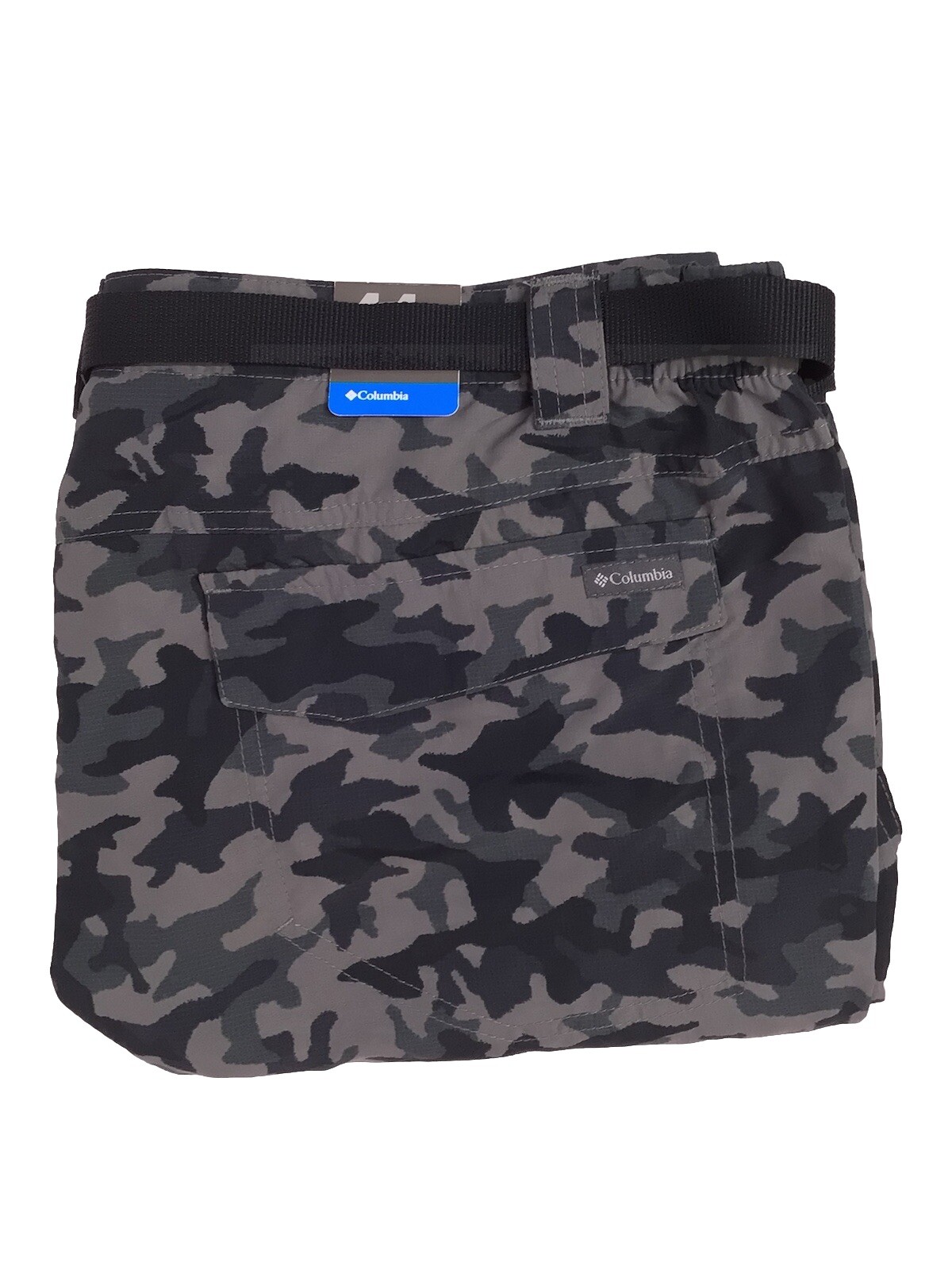 Columbia Silver Ridge Cargo Short Black Camo Men’s Size 44 Belted NEW