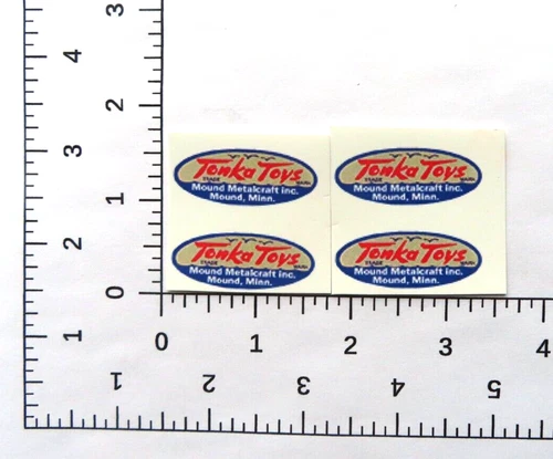 Tonka early door oval 4 decal WATER SLIDE set 1947-1955, 1.5" by .625 W/TRACKING