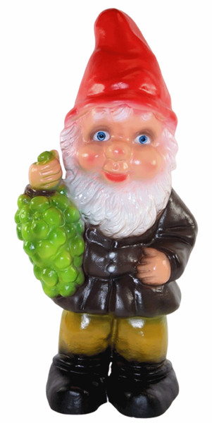 Gartenzwerg Garten Zwerg Figur Mit Weintrauben Aus Kunststoff HöHe 34 Cm Stehend-image