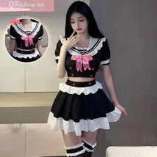 Lolita Girls Bow Maid Uniform Cosplay Costume Sexy Lingeries Japanese Underwear
