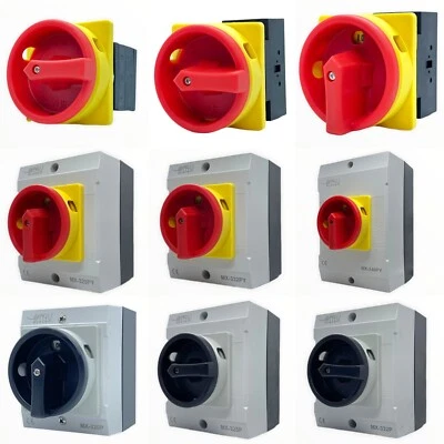 ESL ELECTRIC® Hauptschalter Trennschalter Reparaturschalter Gehäuse Not-Aus 3-4 Pol 20 - 100A