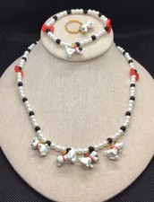 Childrens Stretch Style Dalmation Dogs Fashion Necklace Set U152